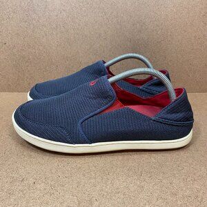 Olukai Nohea Mens Slip-On Shoes Size 9 Navy Mesh & Rubber Sole